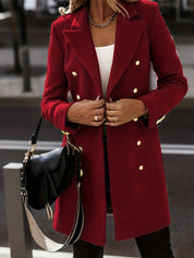 Dames blazerjas met dubbele rij knopen | Elegante lange blazer