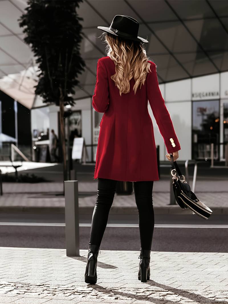 Dames blazerjas met dubbele rij knopen | Elegante lange blazer