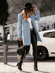 Dames blazerjas met dubbele rij knopen | Elegante lange blazer