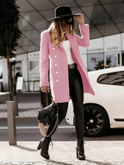Dames blazerjas met dubbele rij knopen | Elegante lange blazer