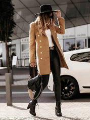 Dames blazerjas met dubbele rij knopen | Elegante lange blazer