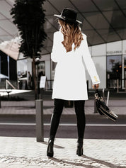 Dames blazerjas met dubbele rij knopen | Elegante lange blazer