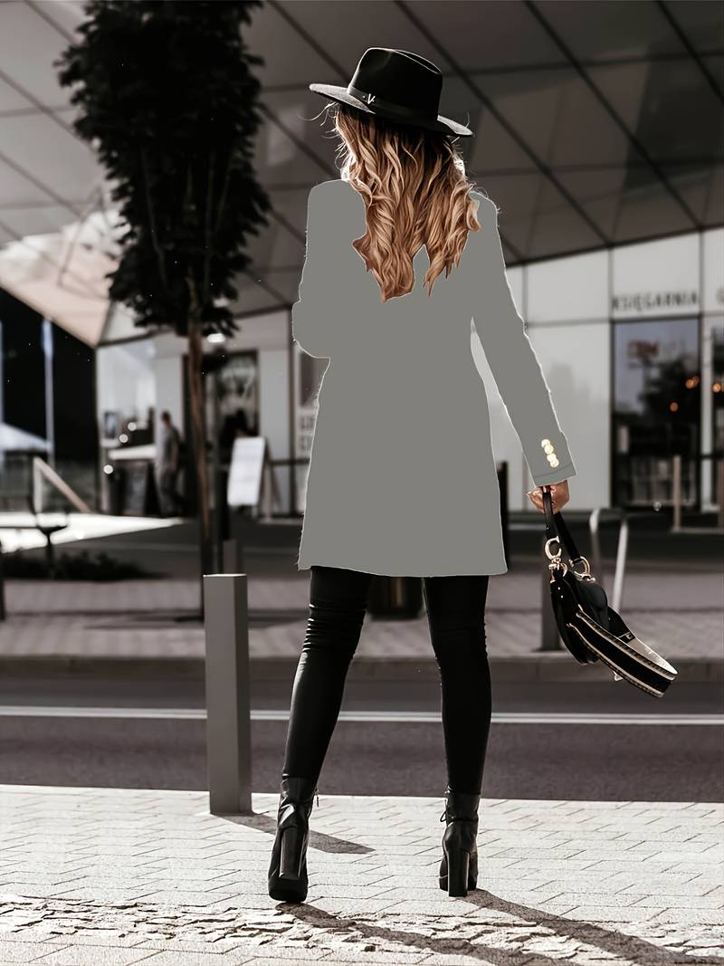 Dames blazerjas met dubbele rij knopen | Elegante lange blazer