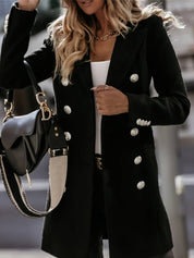 Dames blazerjas met dubbele rij knopen | Elegante lange blazer