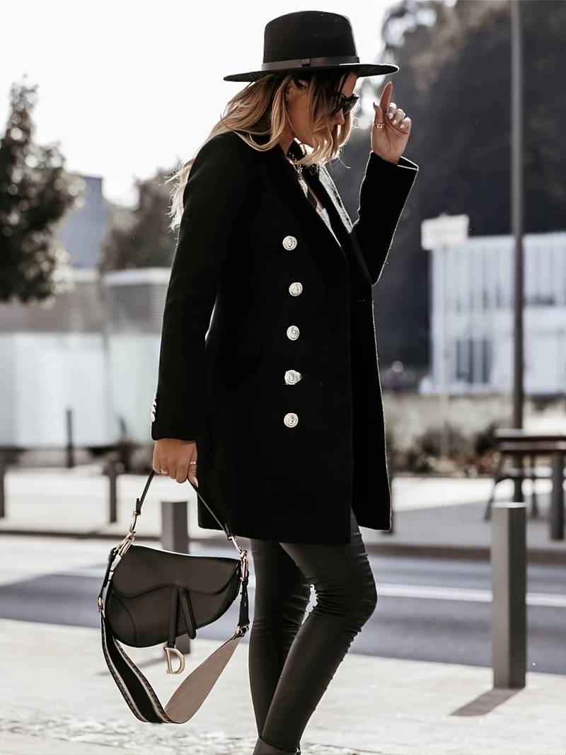 Dames blazerjas met dubbele rij knopen | Elegante lange blazer