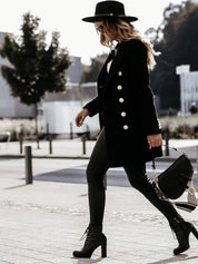 Dames blazerjas met dubbele rij knopen | Elegante lange blazer