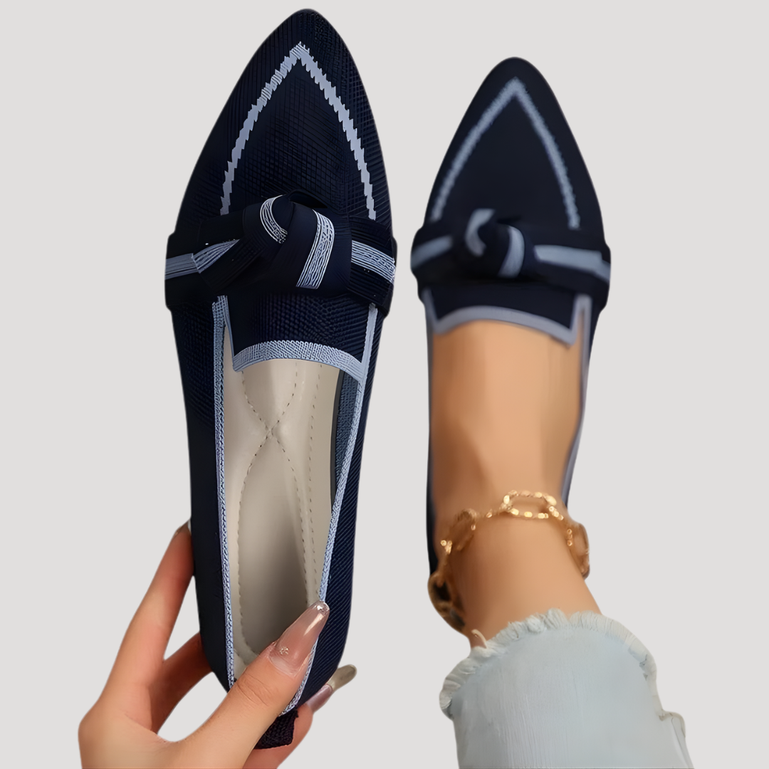 Dames ballerina's met strikdetail slip-on loafers