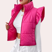 Dames bodywarmer met pofmouwtjes voor lente en zomer