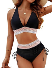 Ladies bikini set with high waist and top