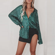 Women's festive blouse with sequins