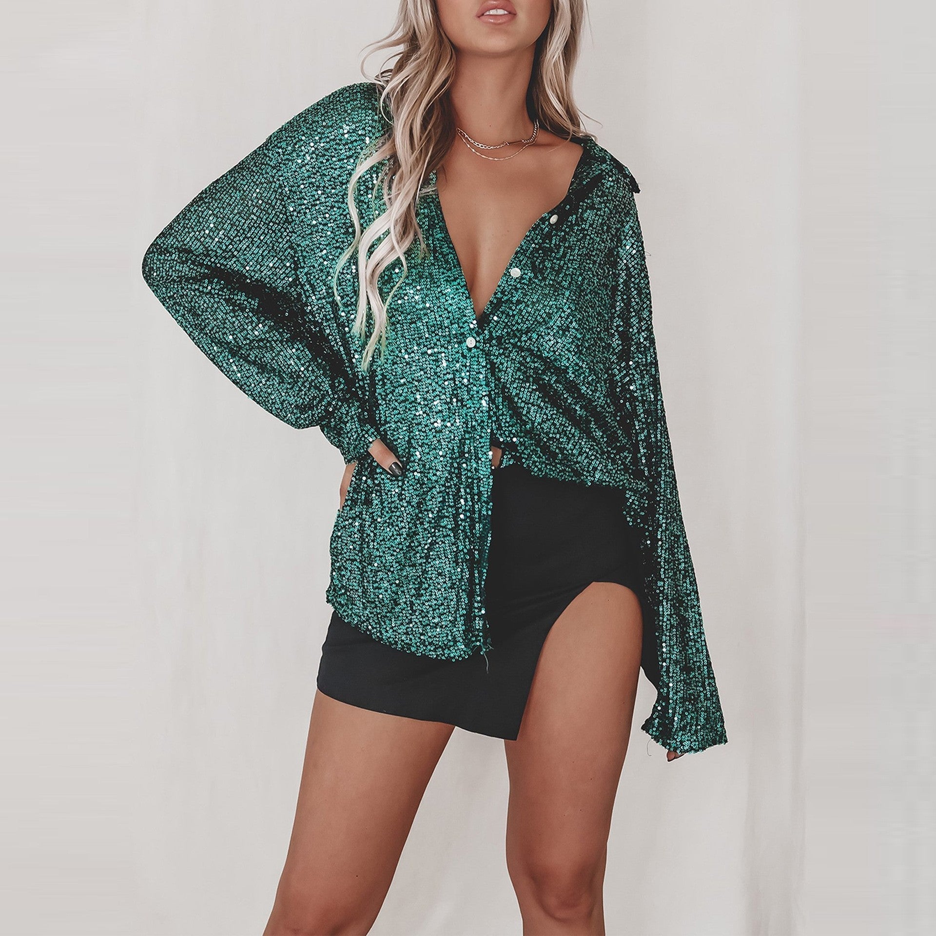 Women's festive blouse with sequins