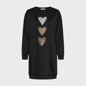 Oversized dames sweater jurk met hartjes patroon