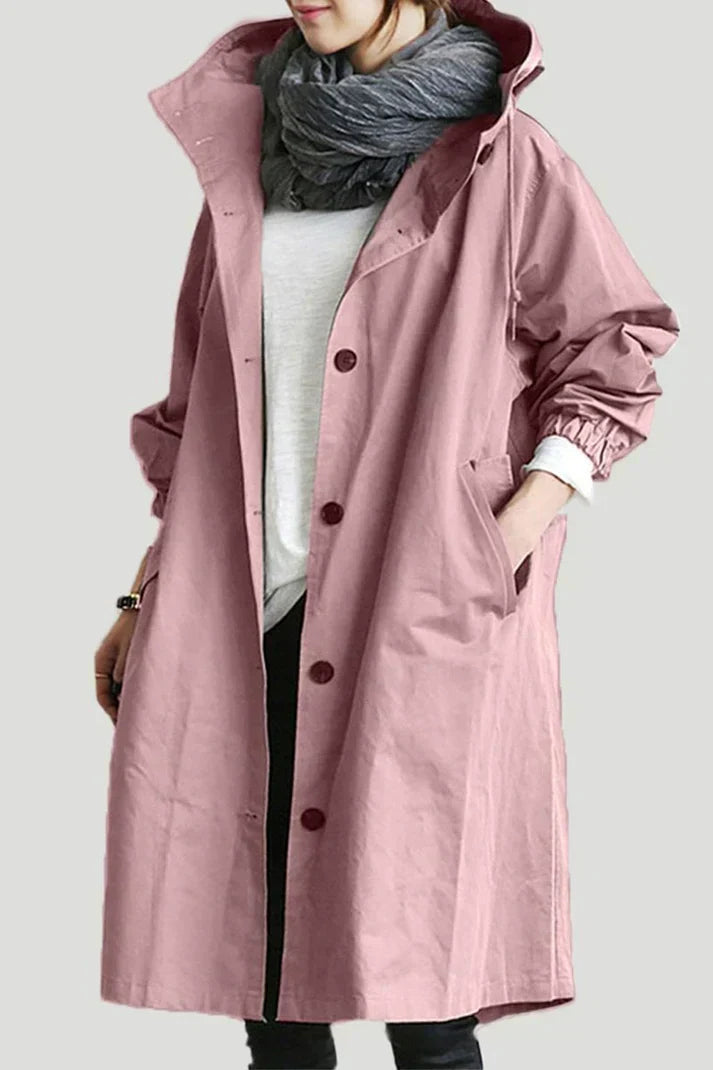 Damesjas met capuchon en knopen | Trenchcoat