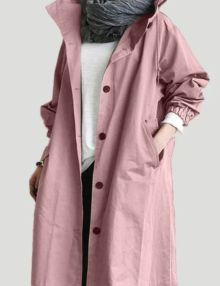 Damesjas met capuchon en knopen | Trenchcoat