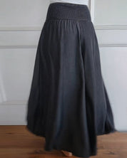 Dames wijde broek met hoge taille en elastische tailleband
