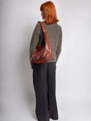 Grote Dames Schoudertas Glanzende Afwerking | Ruime Leren Look Tas met Pouch
