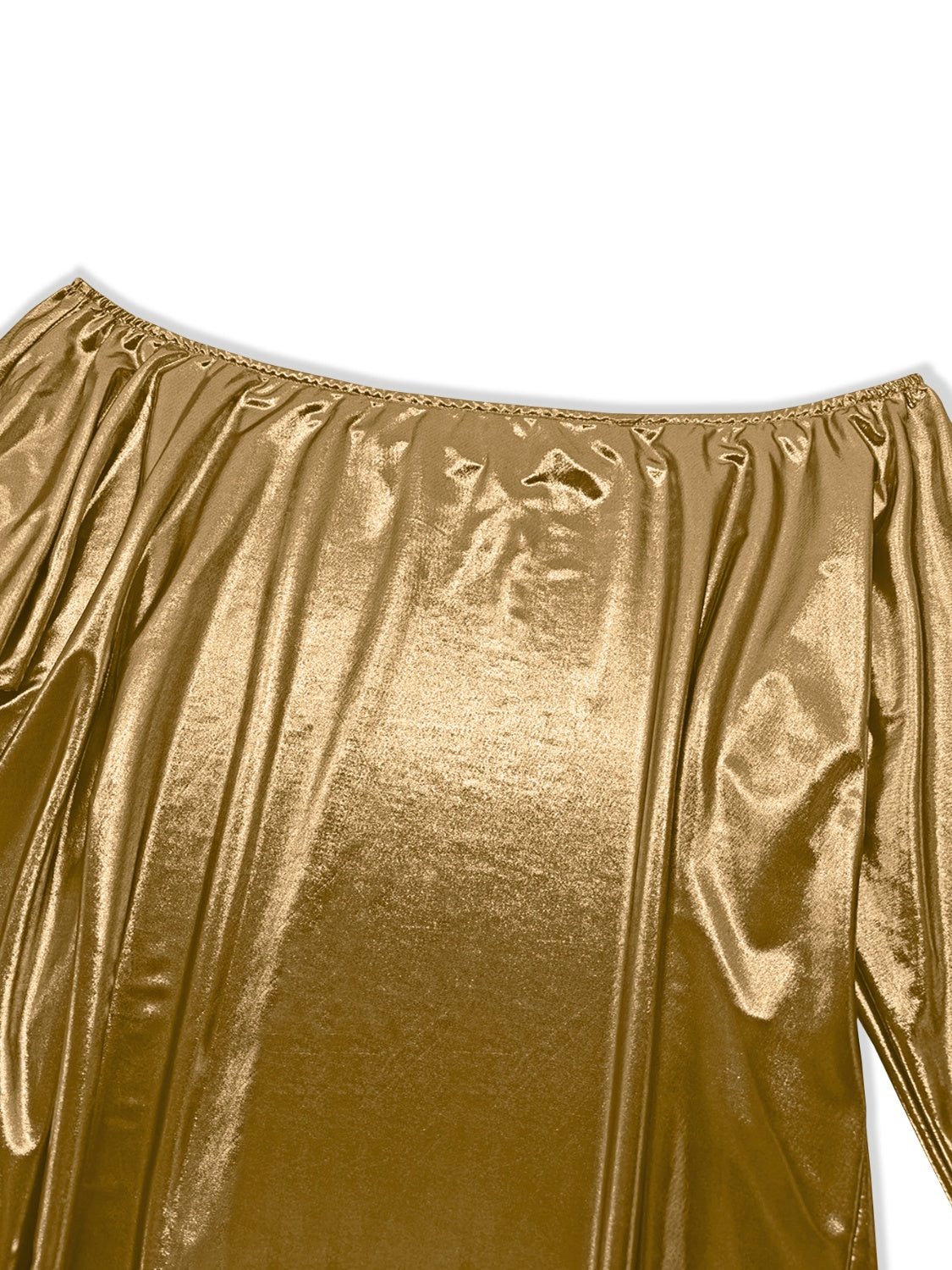 Dames off-shoulder blouse goud met lange mouwen