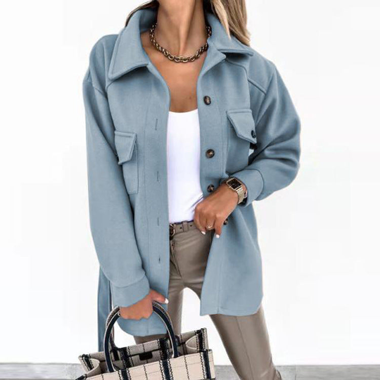 Dames Kort Jack Oversized met Opstaande Kraag | Shacket met Borstzakken