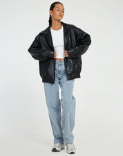 Leren look jas dames - Oversized met handige zakken