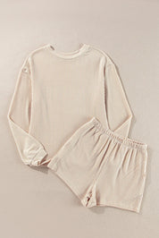 Dames loungewear set met sweater en korte broek