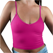 Dames basic tanktop | Slim-fit en v-hals met spaghettibandjes