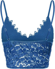Women's mesh top with spaghetti straps and lace