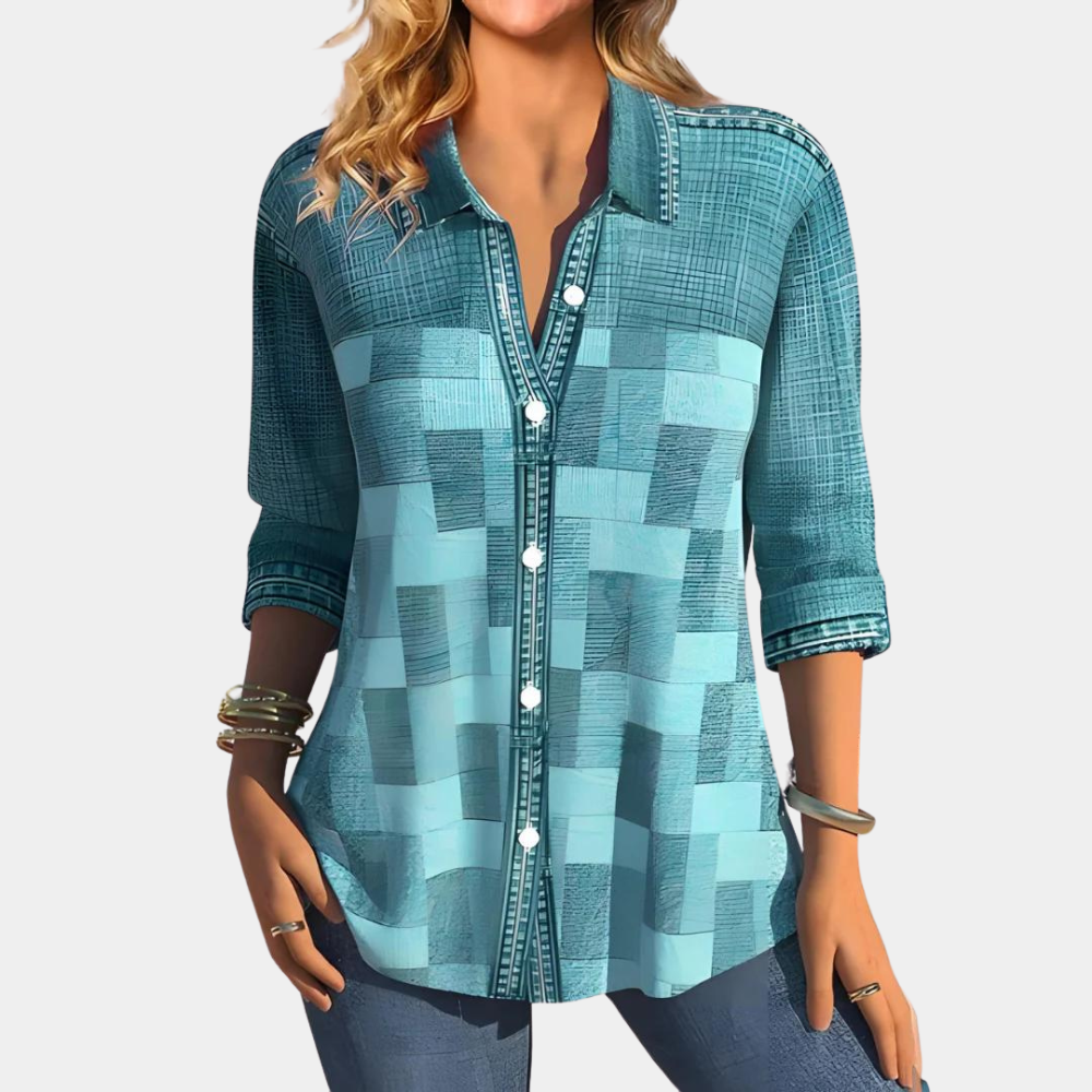 Dames overhemdblouse met ruitpatroon - Lente en zomer
