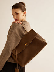Dames handtas met flap | Schoudertas met gesp sluiting
