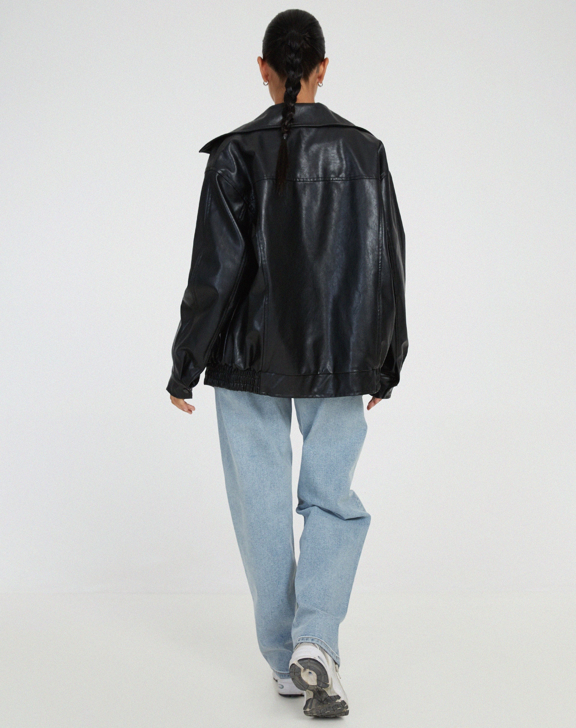 Leren look jas dames - Oversized met handige zakken