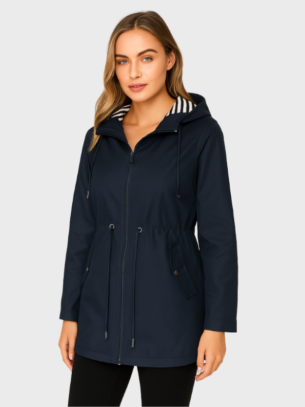 Dames regenjas | Parka met verstelbare taille en capuchon