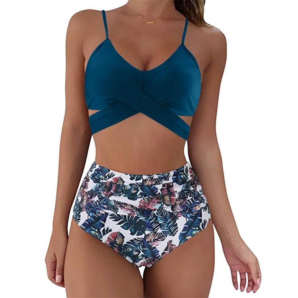 Dames bikini set met hoge taille en verschillende prints
