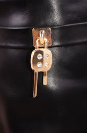 Zwarte dames winter plooilaarzen | Leer look