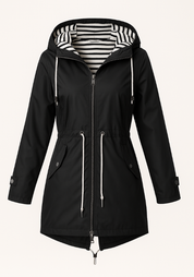 Dames regenjas | Parka met verstelbare taille en capuchon