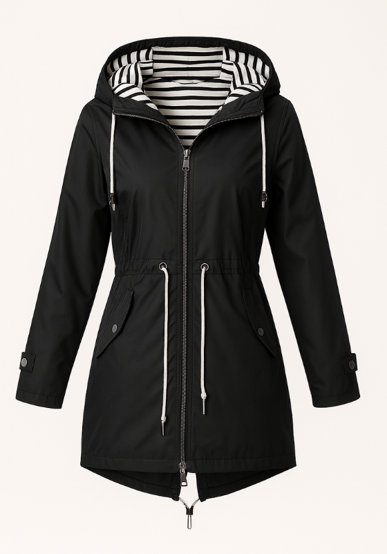 Dames regenjas | Parka met verstelbare taille en capuchon