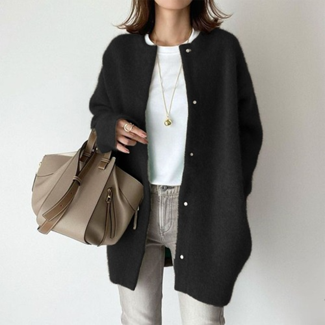 Oversized dames vest | Zacht lang vest met knopen