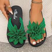 Dames teenslippers met bloemen decoratie voor lente en zomer