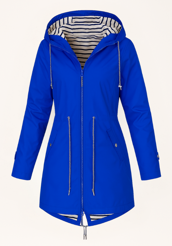 Dames regenjas | Parka met verstelbare taille en capuchon