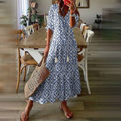 Dames zomerjurk maxi met etnische print en luchtige pasvorm