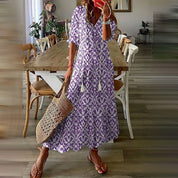 Dames zomerjurk maxi met etnische print en luchtige pasvorm