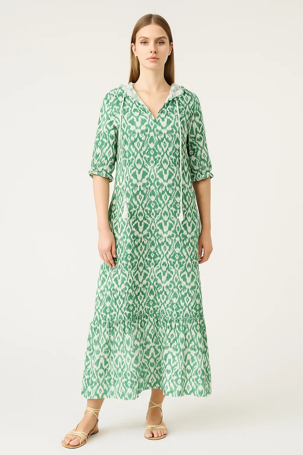 Dames zomerjurk maxi met etnische print en luchtige pasvorm