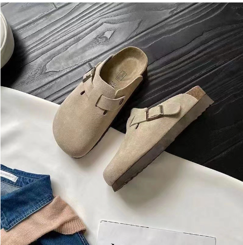 Dames instappers | Comfortabele suède look clogs met gesp