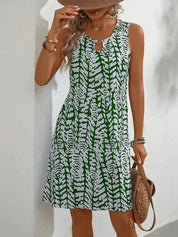 Dames zomerjurk mouwloos met abstracte print