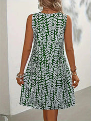 Dames zomerjurk mouwloos met abstracte print