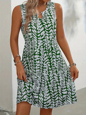 Dames zomerjurk mouwloos met abstracte print