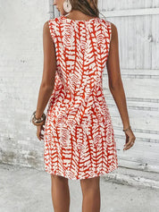 Dames zomerjurk mouwloos met abstracte print