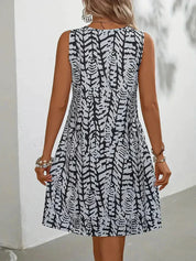 Dames zomerjurk mouwloos met abstracte print