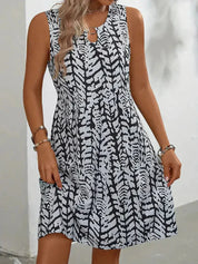 Dames zomerjurk mouwloos met abstracte print