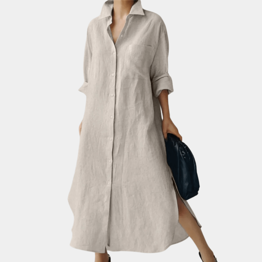Dames zomerjurk overhemdmodel oversized pasvorm
