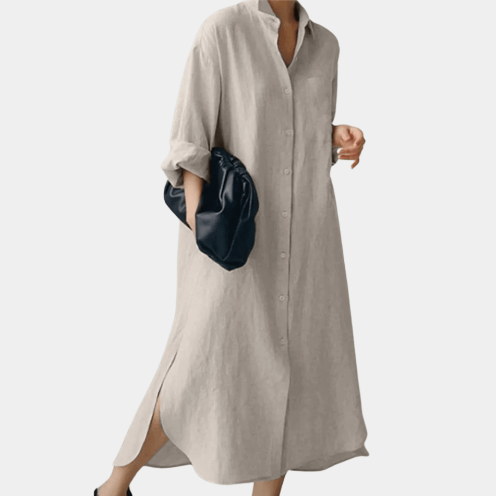 Dames zomerjurk overhemdmodel oversized pasvorm
