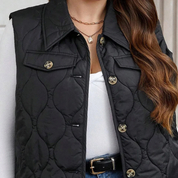 Dames bodywarmer met capuchon | Gewatteerd met zakken